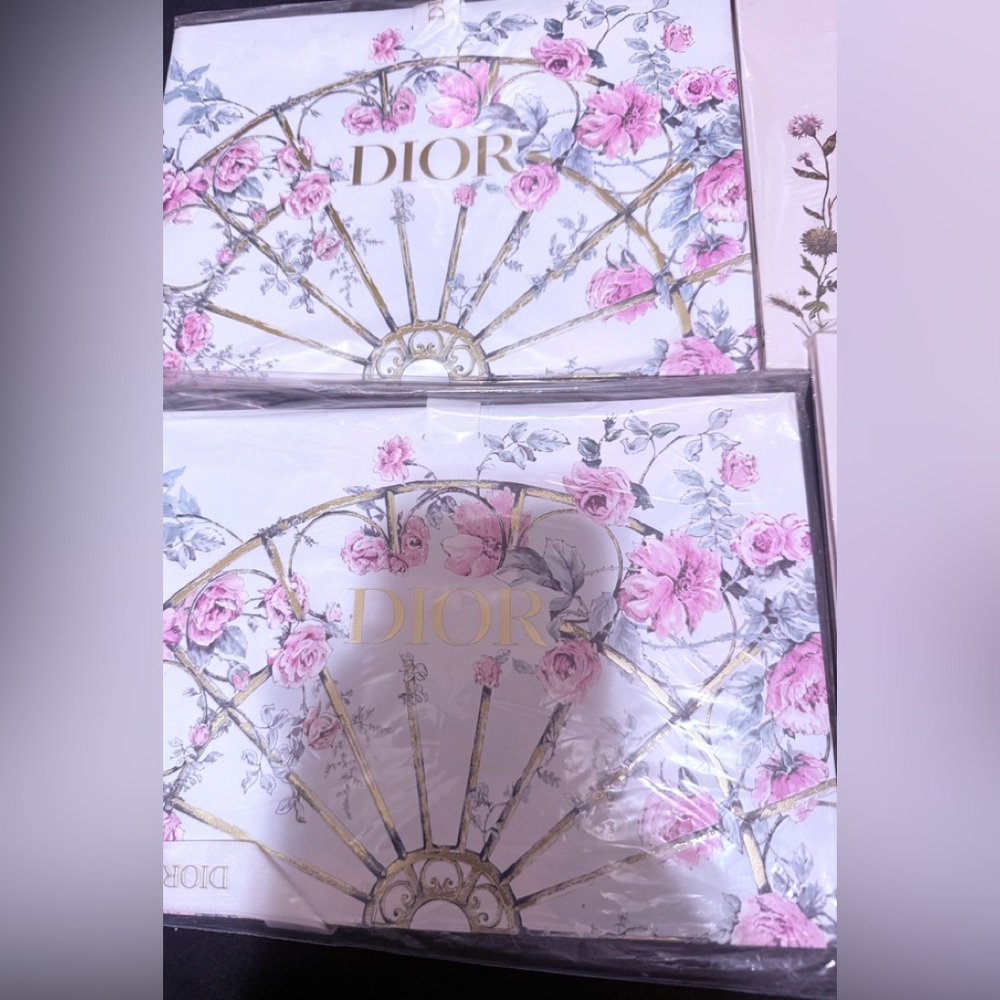 Dior Pink and Gold Floral  Packaging gift bag  set of 2